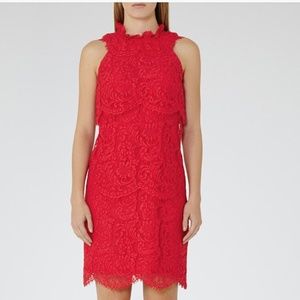 Reiss Sophia Red Lace Dress